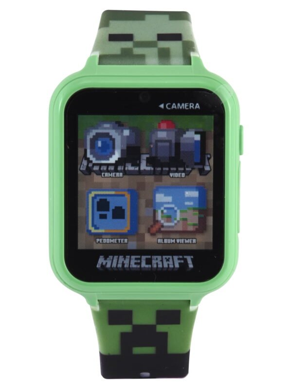 Minecraft iTime Unisex Touchscreen Smart Watch with Silicone Strap and Green Case 42MM