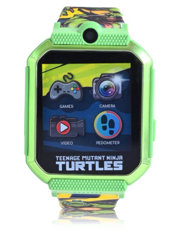 Nickelodeon Teenage Mutant Ninja Turtles Unisex Touchscreen Smart Watch with Silicone Strap and Metallic Green Case 42MM