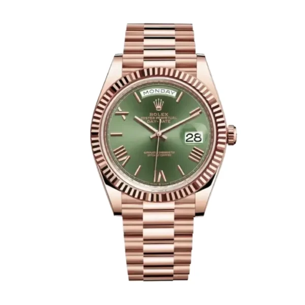 Rolex Day-Date 228235 “Everose Green Roman Dial” True to Original 1:1