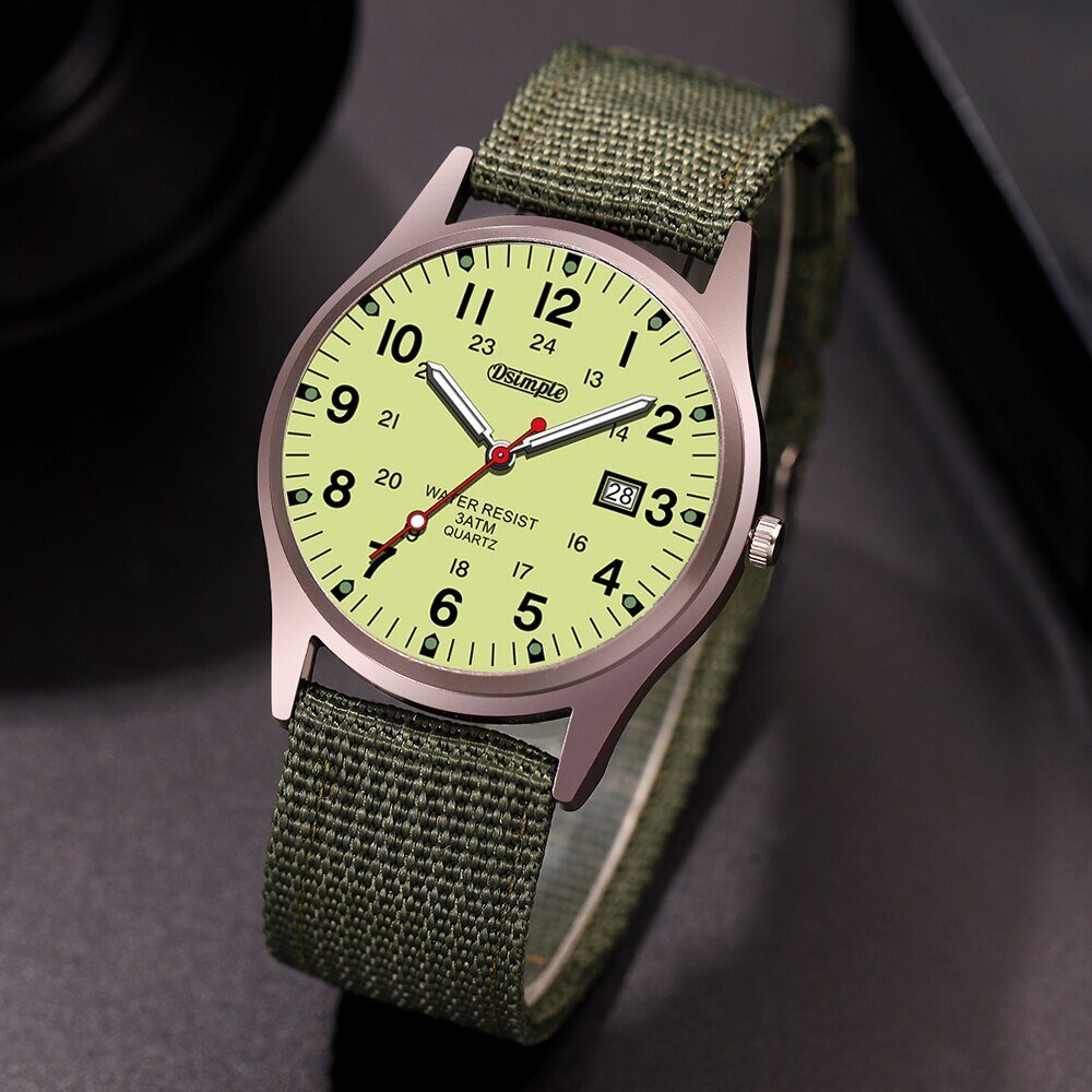 fashion mens watches luminous hands clock luxury military sports calendar quartz wristwatch men casual nylon watch reloj hombre