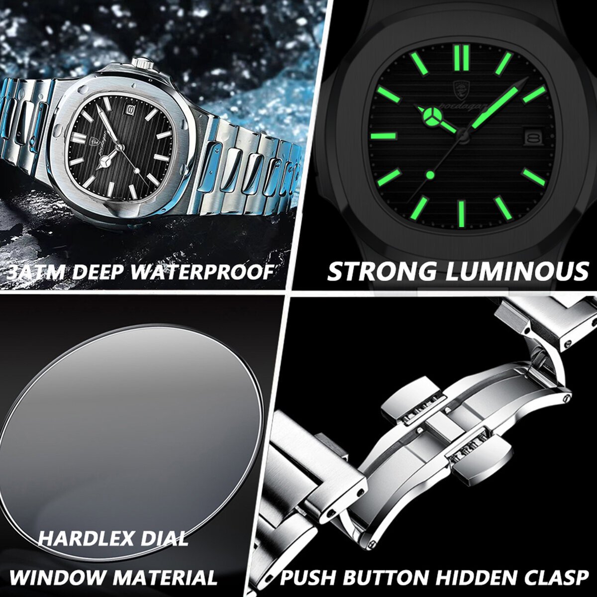 poedagar top luxury brand man watch sports waterproof luminous date men wristwatch square dial quartz men's watches high quality poedagar top luxury brand man watch sports waterproof luminous date men wristwatch square dial quartz men's watches high quality