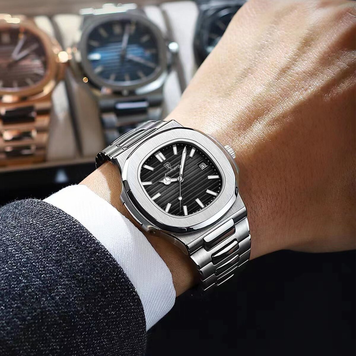 poedagar top luxury brand man watch sports waterproof luminous date men wristwatch square dial quartz men's watches high quality poedagar top luxury brand man watch sports waterproof luminous date men wristwatch square dial quartz men's watches high quality