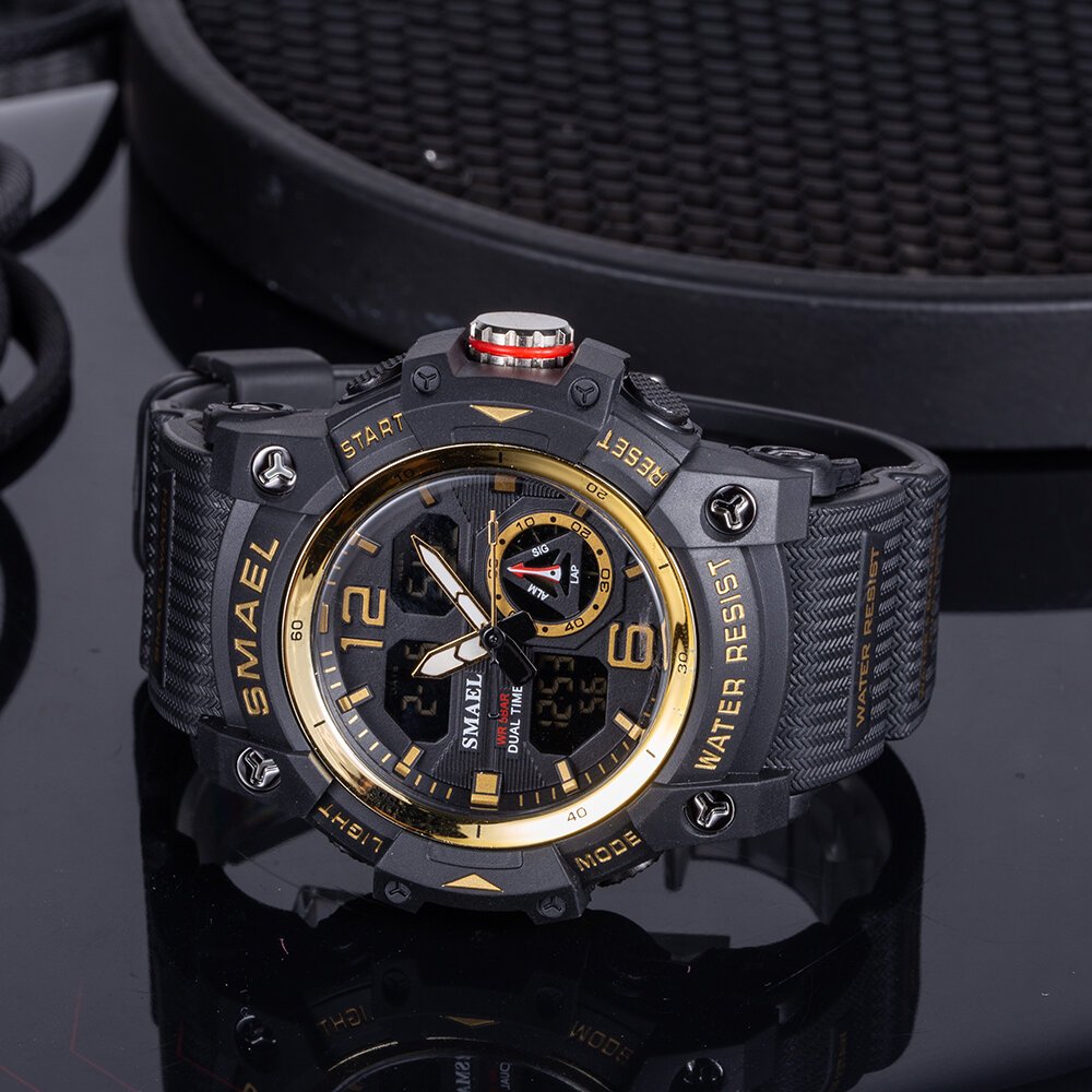 smael sport watch military wristwatch for men alarm stopwatch led digital back light dual time display waterproof watch men 8007 smael sport watch military wristwatch for men alarm stopwatch led digital back light dual time display waterproof watch men 8007