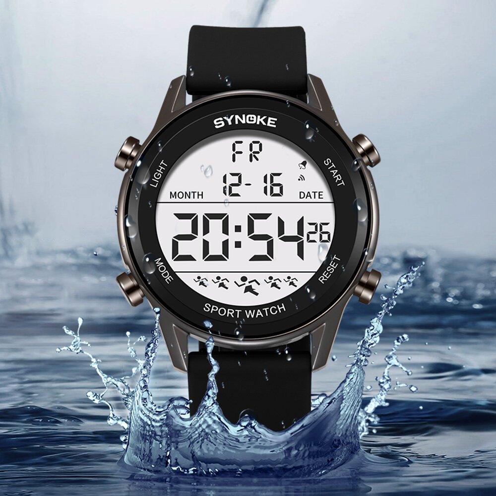 synoke men outdoor sports multifunctional waterproof large screen display luminous led digital for men fashion silicon watch synoke men outdoor sports multifunctional waterproof large screen display luminous led digital for men fashion silicon watch