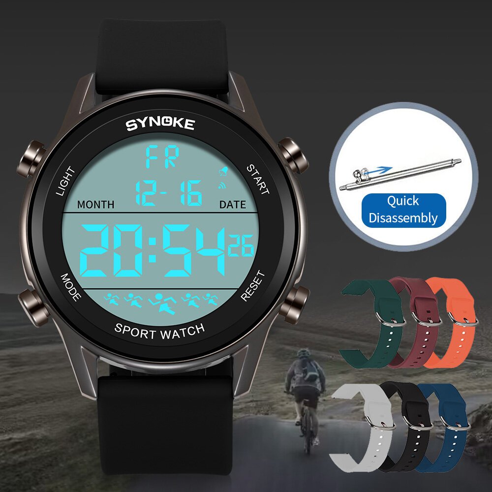 synoke men outdoor sports multifunctional waterproof large screen display luminous led digital for men fashion silicon watch synoke men outdoor sports multifunctional waterproof large screen display luminous led digital for men fashion silicon watch