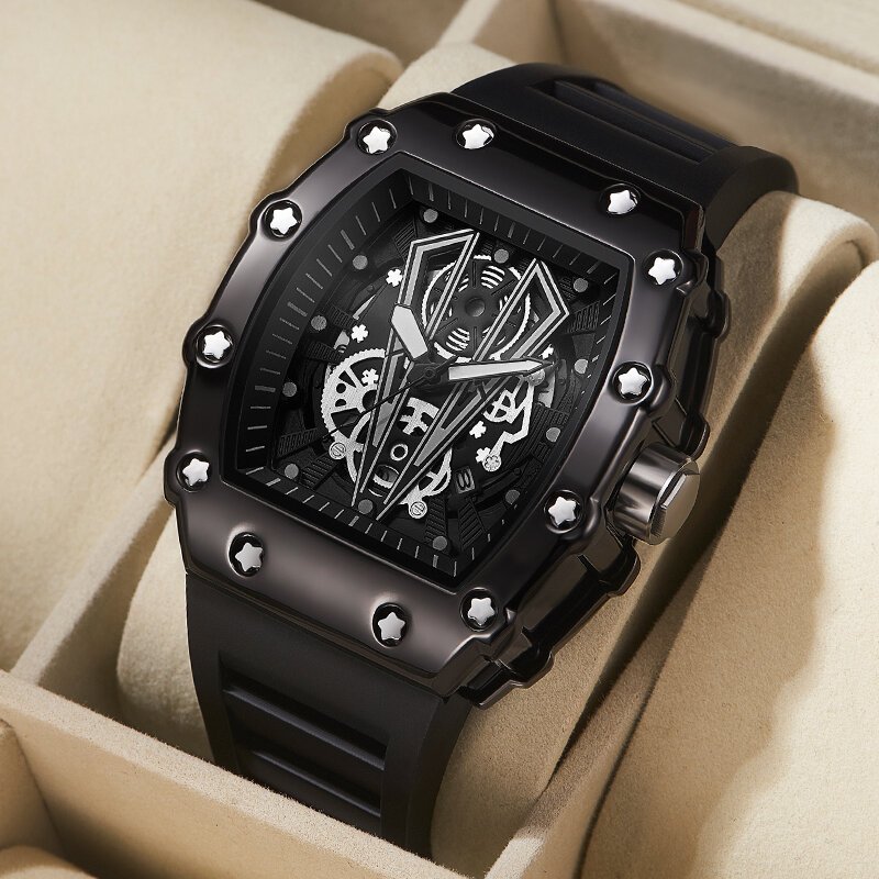foreign trade watch large dial for men quartz waterproof sport square luminous watch for men