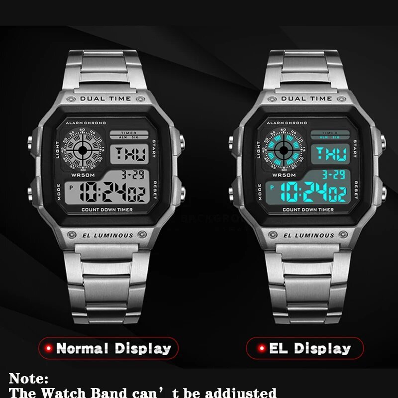 yikaze luxury stainless steel strap sport watches men military digital watches waterproof clock led men's sport wristwatch yikaze luxury stainless steel strap sport watches men military digital watches waterproof clock led men's sport wristwatch