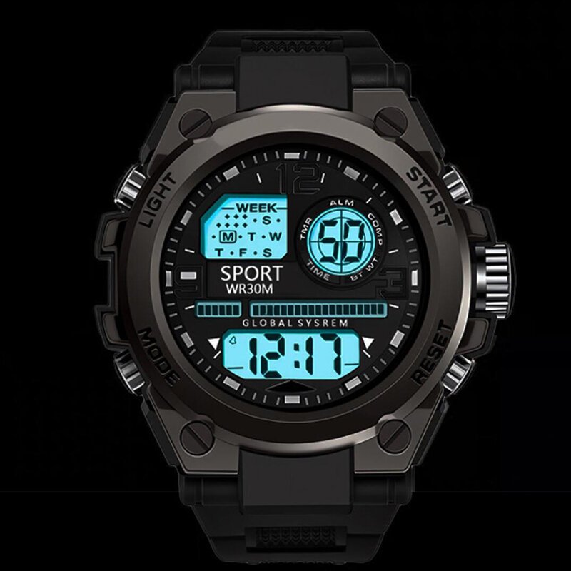 multifunction men's sports watch waterproof luminous alarm clock men led digital watch large dial electronic wristwatch for man multifunction men's sports watch waterproof luminous alarm clock men led digital watch large dial electronic wristwatch for man