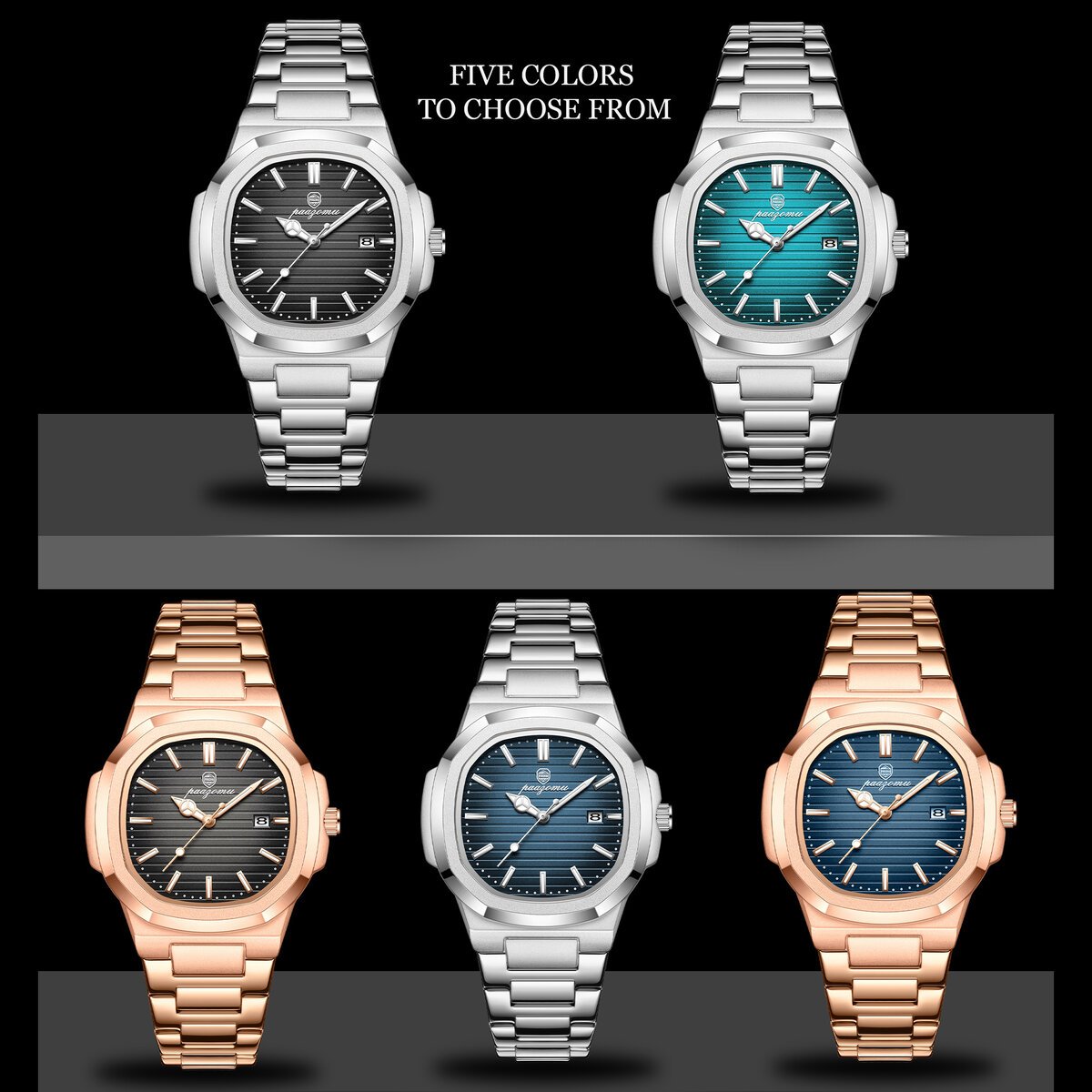 paazomu luxury watch business 50 atm waterproof male clock luminous date stainless steel square quartz men watches reloj hombre paazomu luxury watch business 50 atm waterproof male clock luminous date stainless steel square quartz men watches reloj hombre