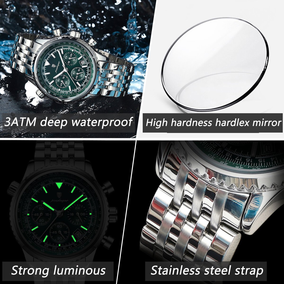 poedagar luxury watches for men date chronograph stainless steel man watch waterproof luminous sport military men's quartz watch poedagar luxury watches for men date chronograph stainless steel man watch waterproof luminous sport military men's quartz watch