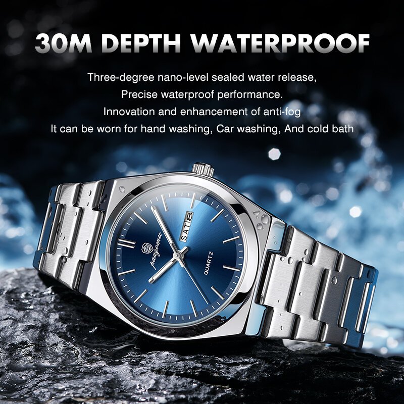paazomu luxury quartz man wristwatch sport men watches waterproof luminous date week stainless steel men's watch male reloj+box paazomu luxury quartz man wristwatch sport men watches waterproof luminous date week stainless steel men's watch male reloj+box