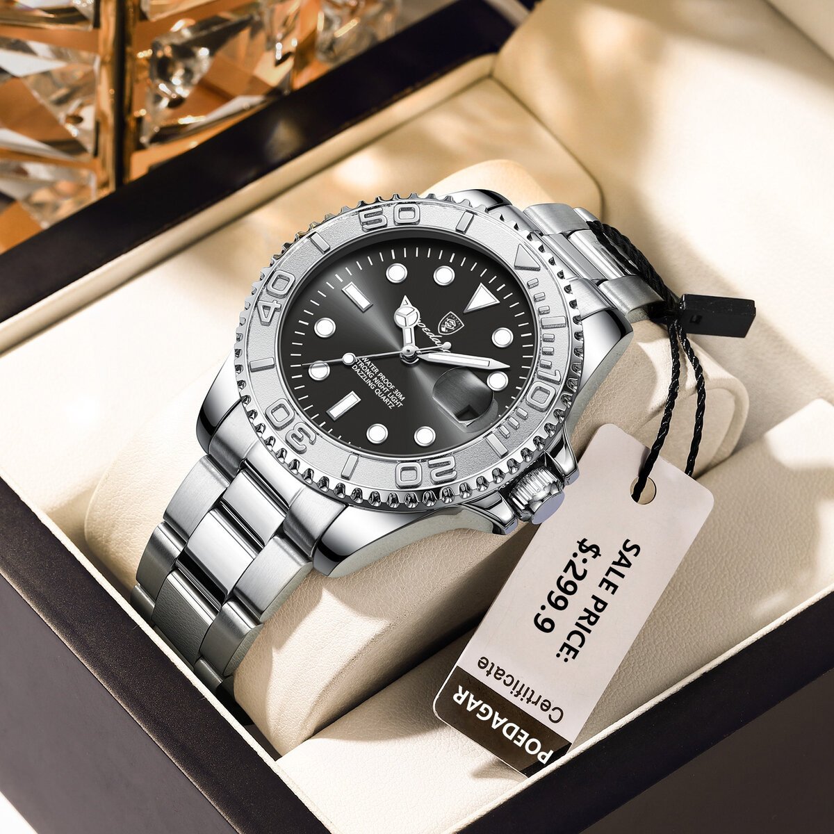 poedagar top luxury man watch waterproof luminous date men watch stainless steel male clock sport fashion men's quartz watches