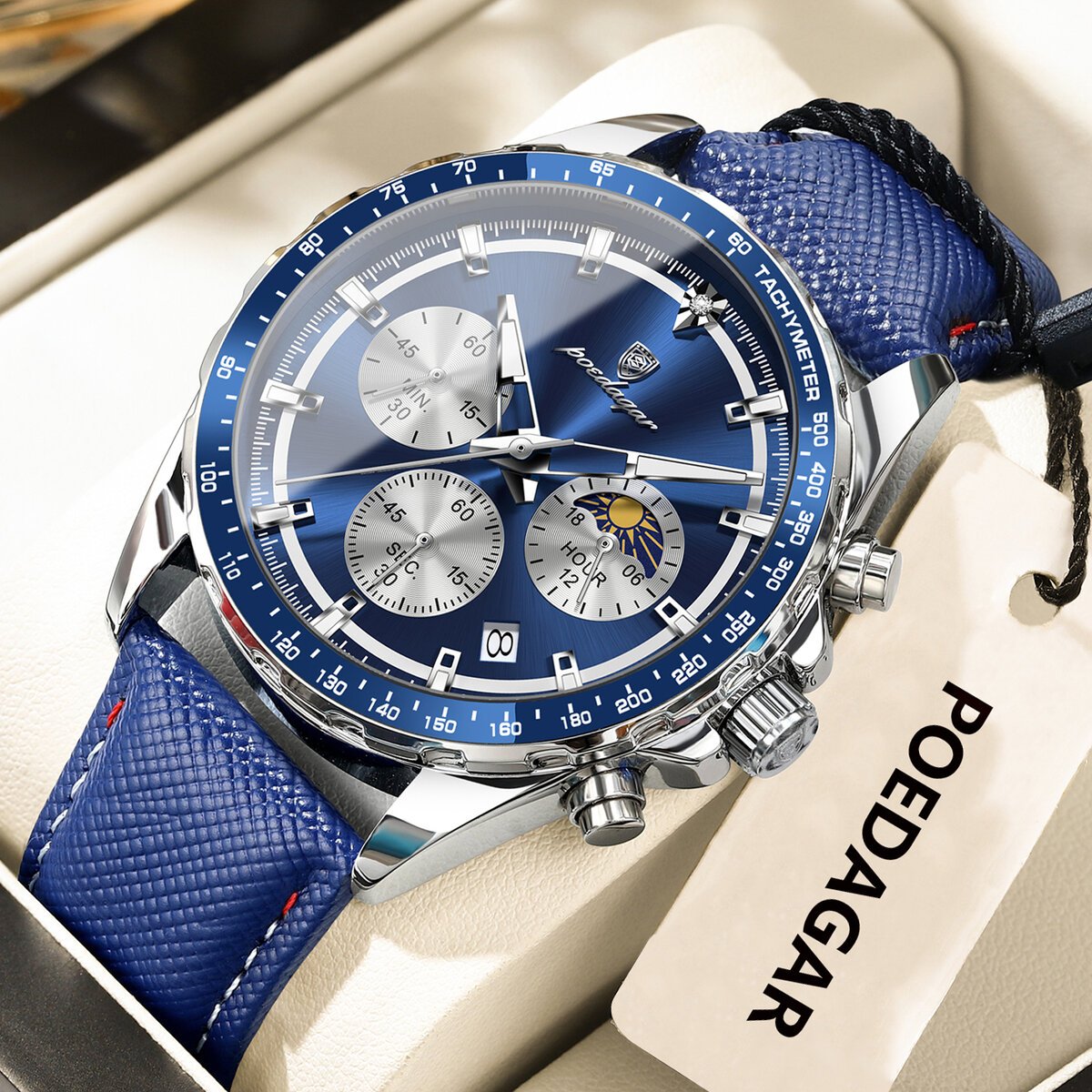 poedagar original fashion men clock luminous waterproof chronograph date man wristwatch leather quartz sport men's watches reloj poedagar original fashion men clock luminous waterproof chronograph date man wristwatch leather quartz sport men's watches reloj