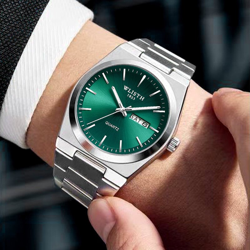 man watch quartz watch luxury waterproof luminous date week stainless steel men's watch male relógios masculino reloj hombre man watch quartz watch luxury waterproof luminous date week stainless steel men's watch male relógios masculino reloj hombre