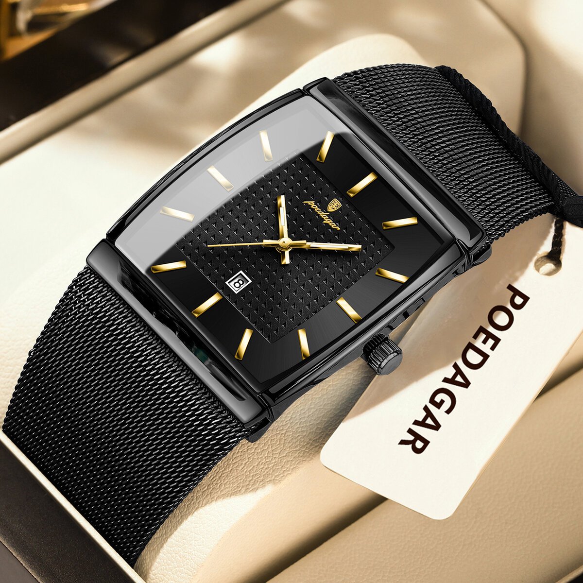 poedagar top luxury men wristwatch waterproof luminous stainless steel mesh date man watch fashion business quartz men's watches poedagar top luxury men wristwatch waterproof luminous stainless steel mesh date man watch fashion business quartz men's watches